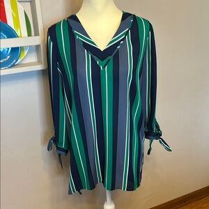 Worthington Striped Green and Blue Tunic